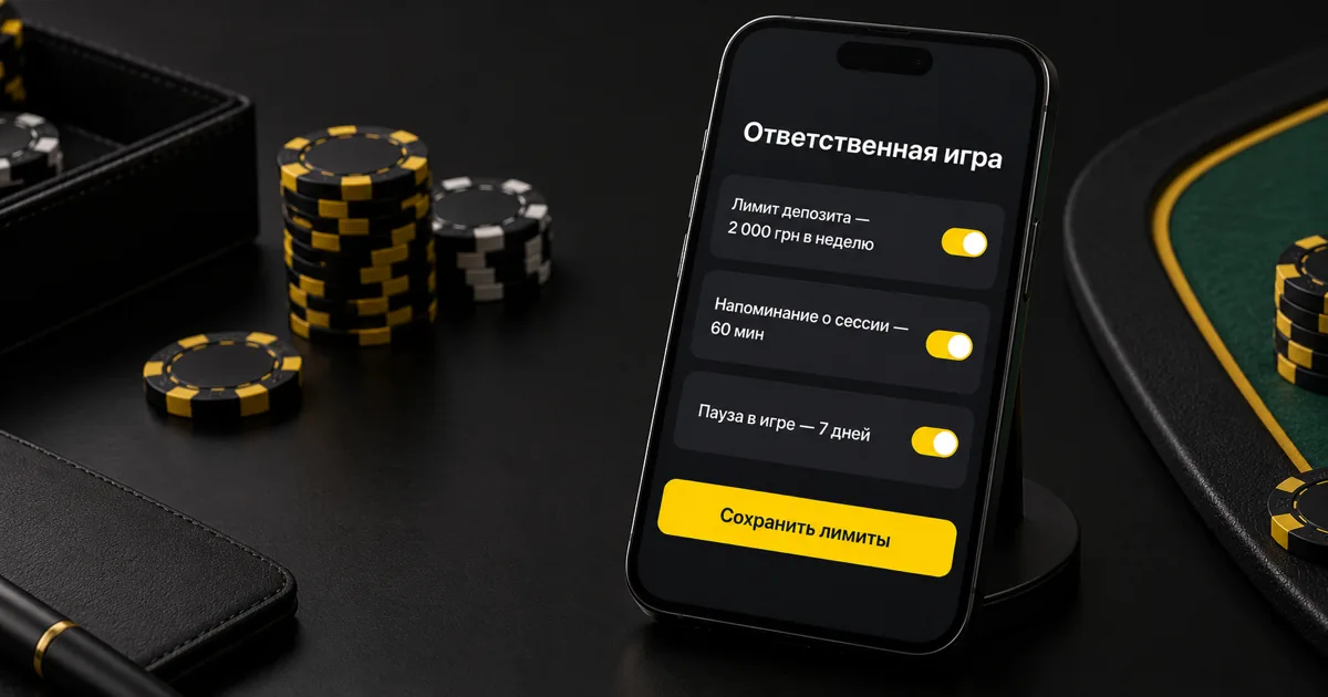 Настройки ответственной игры: лимит депозита, напоминание о сессии и пауза