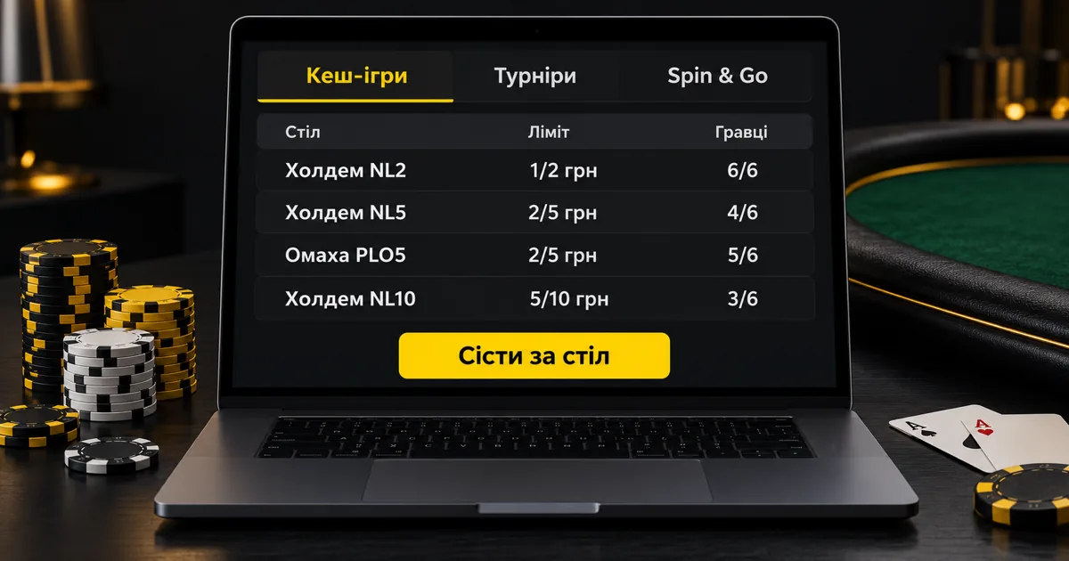 Лобі кеш-ігор на мікролімітах: столи NL2, NL5 і PLO5